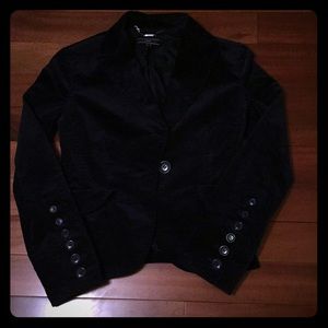 MNG Navy Velvet Blazer